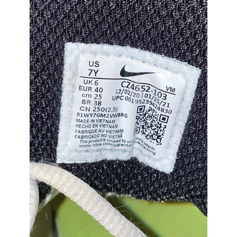 Nike Air Max Genome White Grey Volt Green Sneakers Running Shoes Sz‎ 7Y